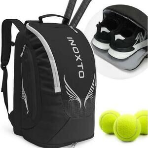INOXTO Black Tennis Bag for Women and Men Large